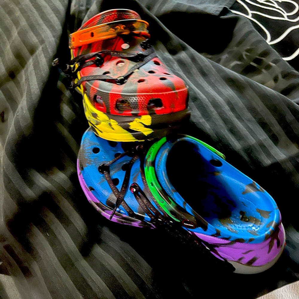 RARE Ruby Rose Pride Platform Crocs